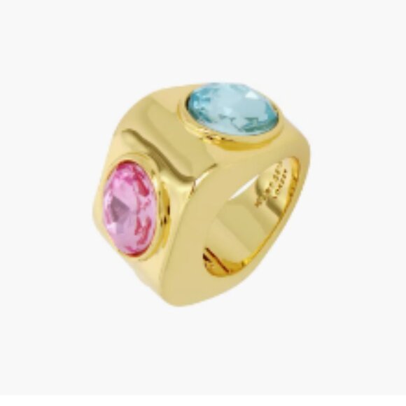 KURT GEIGER LONDON Triple Crystal Cocktail Ring Size 8 - Picture 6 of 6